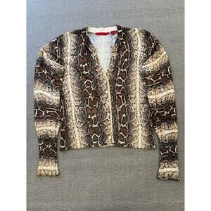 RED‎ Women's Medium Snakeskin Print Cardigan V-Neck Long Sleeve Sweater